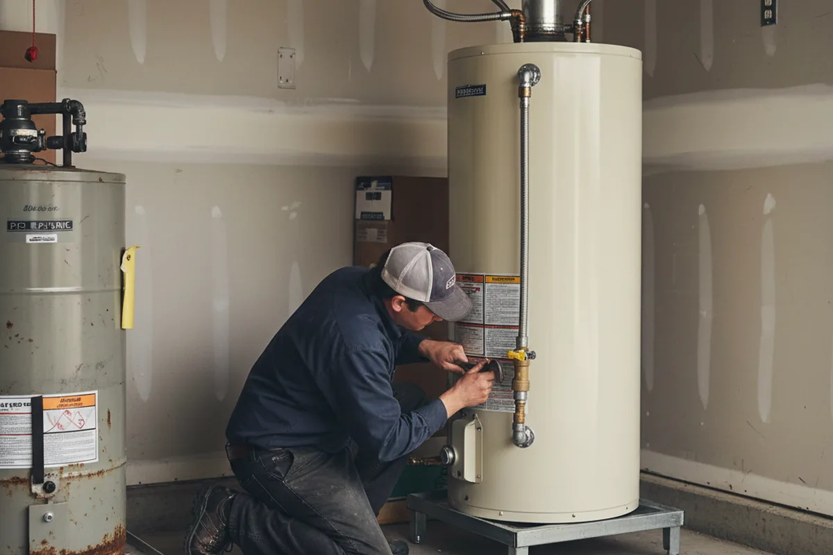 Water heater and shutoff valve replacement in Great Lakes