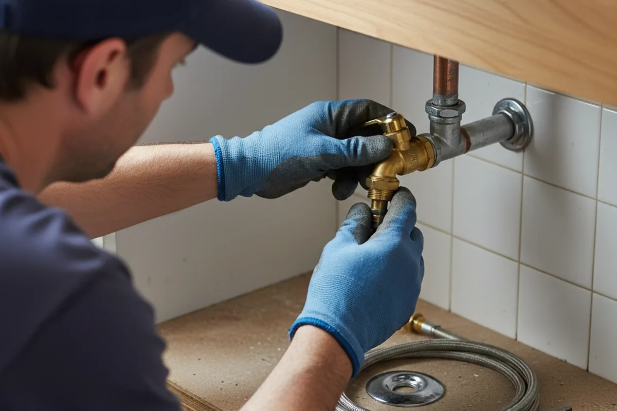 Shutoff valve and fitting work during Faucet and Fixture Repair in Great Lakes